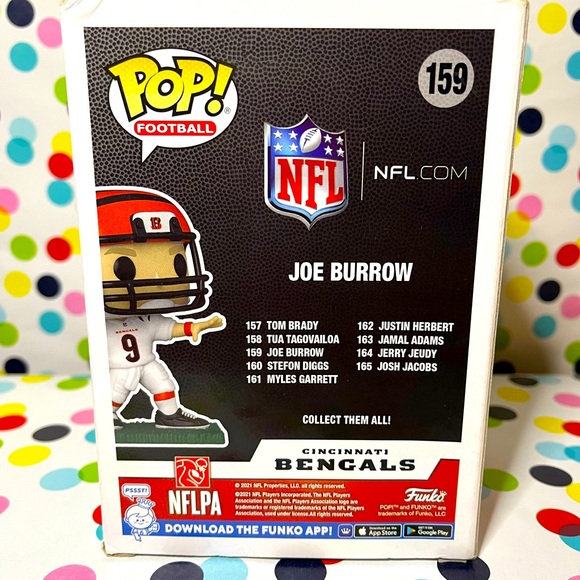 Cincinnati Bengals quarterback Joe Burrow #159 NFL Funko Pop - Picture 3 of 3